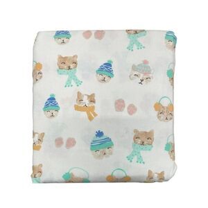 CUDDL DUDS 100% Cotton Heavyweight Queen Flannel Sheet Set Winter Snow Cat NEW